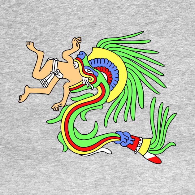 Quetzalcoatl, Aztec god devouring a man by Drumsartco